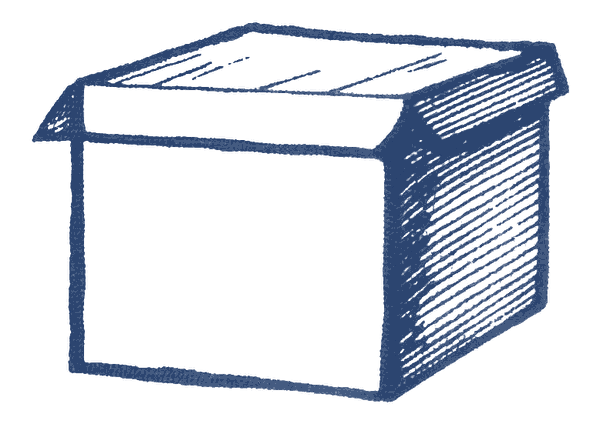 Engraving of a blank product carton opening